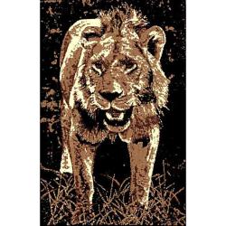 African Adventure Standing Lion Area Rug (5' x 7')