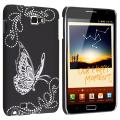 Black Butterfly Rubber Coated Case for Samsung Galaxy Note i9220