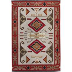 Hand-woven Flat-weave Mandara Wool Rug (8' x 10')