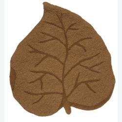 Hand-tufted Mandara Kids Brown Leaf Wool Rugs (2'3 x 2'6)