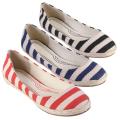 Journee Collection Women's 'Karri-09' Striped Round Toe Ballet Flats