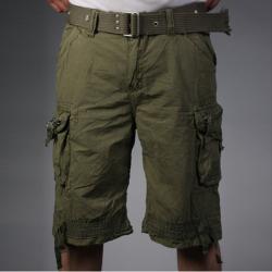 Laguna Beach Jean Company Men's Hermosa Beach Olive Belted Cargo Shorts