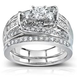 14k White Gold 1 1/10ct TDW Diamond Bridal Rings Set (G-H I1-I2)
