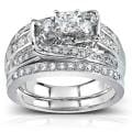 14k White Gold 1 1/10ct TDW Diamond Bridal Rings Set (G-H I1-I2)