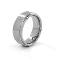 Cobalt and Tungsten Brushed and Polished Stepped Edge Ring