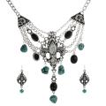 Journee Collection Silvertone Created Howlite Fleur de Lis Jewelry Set