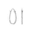 Sunstone Sterling Silver Cubic Zirconia Oval Hoop Earrings