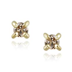 DB Designs 18k Yellow Gold over Silver 1/4ct TDW Champagne Diamond Stud Earrings