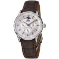 Oris Men's 'Artelier' Silver Dial Brown Leather Strap Automatic Watch