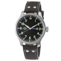 Zeno Men's 'Pilot' Black Dial Brown Leather Strap Automatic Watch