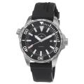 Zeno Men's 'Divers' Black Dial Black Rubber Strap Quartz Watch