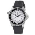 Zeno Men's 'Divers' White Dial Black Rubber Strap Automatic Watch