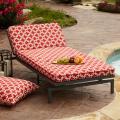 Alyssa Red Adjustable Outdoor Chaise with Corded Cushion