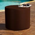 Brooklyn Brown 22-inch Round Indoor/ Outdoor Sunbrella Ottoman