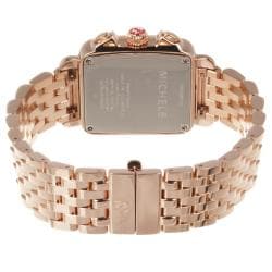 Michele Womens Deco 18k Rose gold Diamond Watch