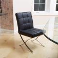 Milania Black Leather Dining Chairs (Set of 2)