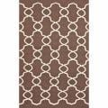 Handmade Luna Flatweave Marrakesh Trellis Brown Wool Rug (7'6 x 9'6)