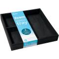 Square Foam Tray 12"X12"-Black/3 Sections