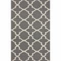 Handmade Luna Flatweave Moroccan Trellis Grey Wool Rug (5' x 8')