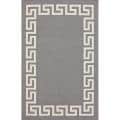 Handmade Luna Flatweave Greek Key Grey Wool Rug (7'6 x 9'6)
