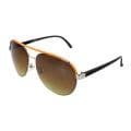 Pilot Aviator Fashion Sunglasses Orange and Black Frame Amber Lenses for Women and Men
