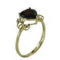 Gems For You 10k Yellow Gold Garnet and Diamond Accent Heart Ring