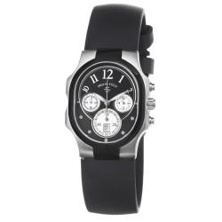 Philip Stein Women's 'Signature' Black Dial Black Rubber Strap Watch