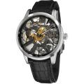 Maurice Lacroix 'Master Piece Squelette' Black Leather Strap Watch
