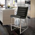 Parisian Black Leather Barstool