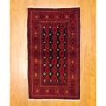 Persian Tribal Balouchi Navy/ Red Wool Rug (3'5 x 5'7)