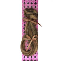 Donna Bella #6/24 (Dark Chestnut / Gold Blonde) 20-inch Full Head Human Remy Hair Extensions