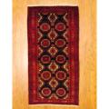 Persian Tribal Balouchi Charcoal/ Red Wool Rug (3'2 x 6'2)