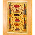 Afghan Tribal Balouchi Beige/ Red Wool Rug (3'6 x 5'2)