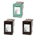 Hewlett Packard HP 94/95 Black/ Color Ink Cartridge (Pack of 3) (Remanufactured)
