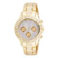 Vernier Women's Gold Tone Mix Glitz Faux Chrono Watch