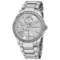Vernier Women's Silver Tone Chrono Look Crystal Bezel Bracelet Watch