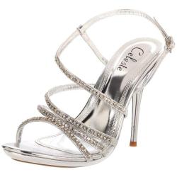 Celeste Women's 'Hana-13' Silver Rhinestone Sandals