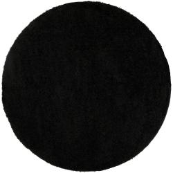 Woven Black Spini Plush Shag (9' Round)