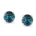 Miadora 14k White Gold 1ct TDW Blue Diamond Solitaire Earrings (I2-I3)
