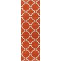Hand-tufted 'Zeus' Red Geometric Trellis Wool Rug (2'6 x 8')