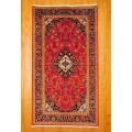 Persian Hand-knotted Kashan Red/ Navy Wool Rug (4'10 x 8'9)
