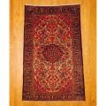 Antique Persian Hand-knotted Tribal Hamadan Ivory/ Red Wool Rug (4'10 x 7'9)
