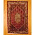 Persian Hand-knotted Bidjar Red/ Ivory Wool Rug (5'2 x 8'2)
