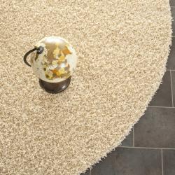 Handmade Posh Cream Shag Rug (7' Round)