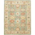 Handmade Heritage Treasures Light Blue/ Ivory Wool Rug (9' x 12')