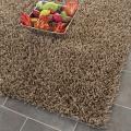 Handmade Posh light Brown Shag Rug (4' x 6')