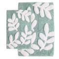 Monte Carlo Cotton Moonstone and White 2-Piece Bath Rug Set