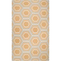 Jill Rosenwald Hand-woven Yellow Chichen Wool Rug (5' x 8')