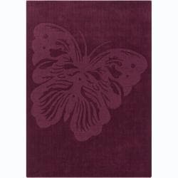 Hand-tufted Mandara Butterfly Wool Rug (5' x 7')