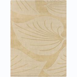 Hand-tufted Mandara Leaf Design Wool Rug (7' x 10')